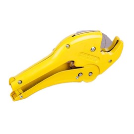42mm PVC Pipe and Tube Cutter Tool, Ratcheting Hose Cutter One-Hand Fast Pipe Cutting Tool for Plumbers, Repairer (Yellow)