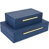 ZIKOUL Navy Blue Shagreen box Set of 2 Faux Leather