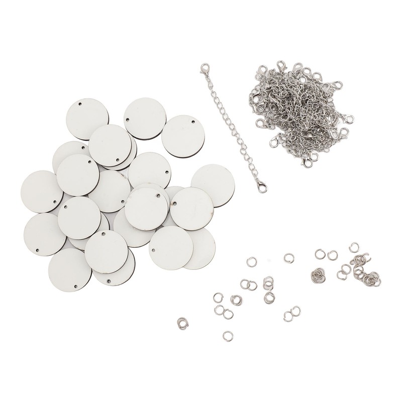 72Pcs Sublimation Keychain Blanks Bulk Set Double Sided Round DIY