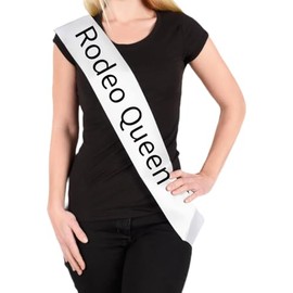 Rodeo Queen Sash for Girls - Let's Rodeo Not My First Rodeo - Cowgirl Western Country Girl Yeehaw Rodeo Princess - Perfect for Rodeo Mom - My Last Rodeo Outfit Accessory (Rodeo Queen)