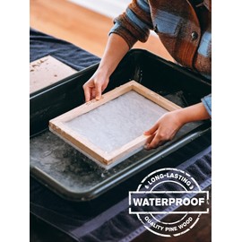 Waterproof Paper Making Screen Kit to Craft Your Own Handmade A4 Paper: Wood Deckle, Mesh Screen, Plastic Grid, Confetti, Sponge, 4 Couch Felts & Video Instructions…