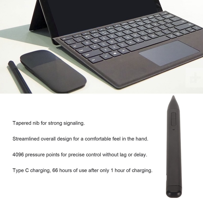 Stylus Pen Black Tapered Nib with Bluetooth Function 4096 Pressure
