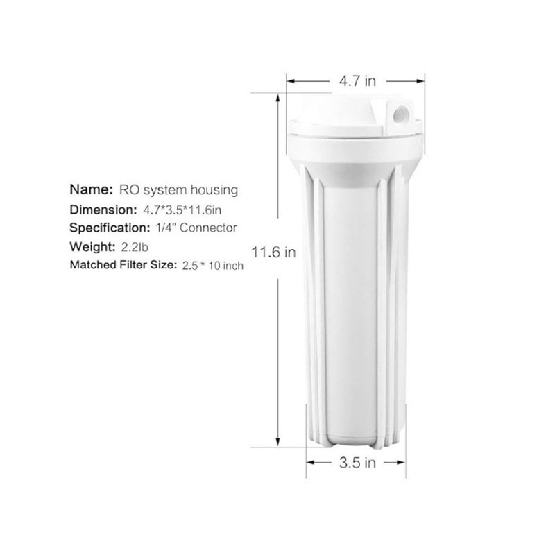 Sharplace Water Filter Housing 1/4" Port Easy to Install Spare