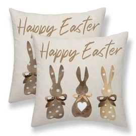 Sunshineyan Spring Easter Pillow Covers 20x20 Set of 2, Easter Bunny Throw Pillow Covers Easter Decorations Spring Cushion Case Linen for Couch Sofa Home Indoor Outdoor Decor