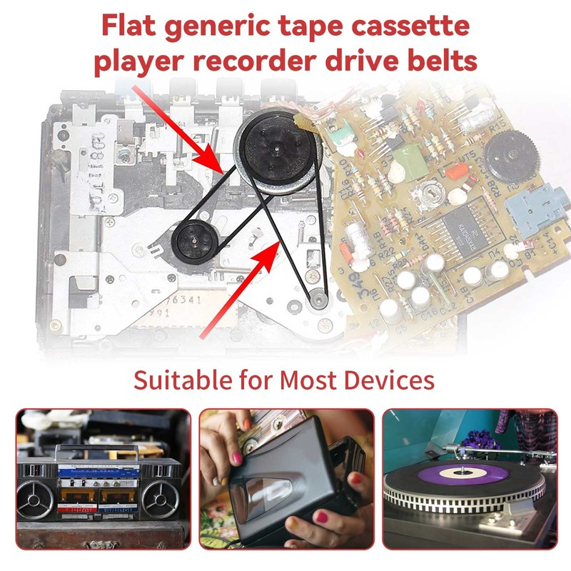 Recorder Rubber Belts - Cassette Recorder Repair Maintenance Mix Flat