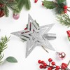 VEYLIN Christmas Tree Topper,20CM Gold Glittered Star Christmas Tree Topper