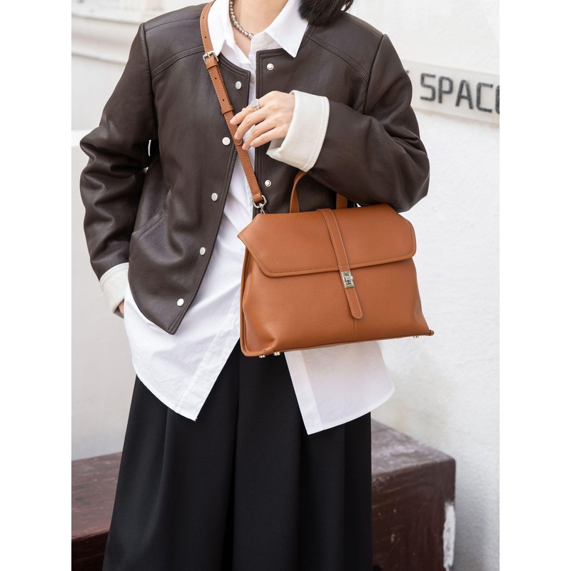 ArtsEye Genuine Leather Women's Commuter Bag, Shoulder Bag with Strap,