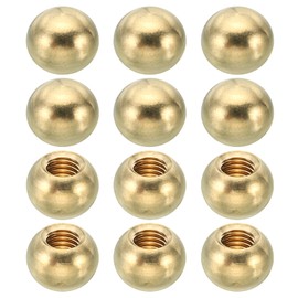 PATIKIL 12pcs M5 x 10mm Ball Thread Cap Nuts Knob, Brass Gold Light Fixture Screws Nut Lamp Decorative Screw Caps Cover for Lighting