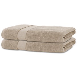 BANANALU Set of 2 Hand Towels 50 x 100 cm 100% Cotton Guest Hand Towel Taupe