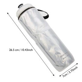 Botella de agua para ciclismo, mantenimiento térmico de gran capacidad, agua fría caliente, botella de agua de doble capa, antifugas para ciclismo, camping, senderismo,(Silver)