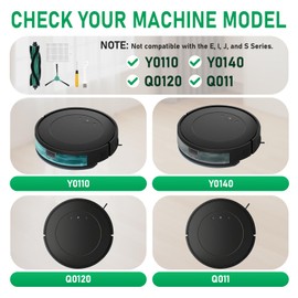 Y0140 Replacement Parts Pack for iRobot Roomba Combo Essential Series Q011, Y0110, Q0120, Y0140 Robot Vacuum Cleaner, 2 Roller Brush, 8 Hepa Filters, 6 Side Brushes, 6 Mop Pads (22 Pcs/Pack)