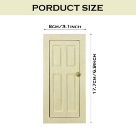 Miniature Wooden Door Doll's Door, Dollhouse Accessories Door, Gnome Doors, Wood, Elf Door, Wood, Suitable for Decorating Dollhouses and as Accessories for Doll Furniture