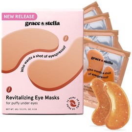grace & stella under eye masks for dark circles puffy eyes wrinkles hydrating firming smoothing pink blue purple giftsets:_48-pairs Bronze (revitalizing)