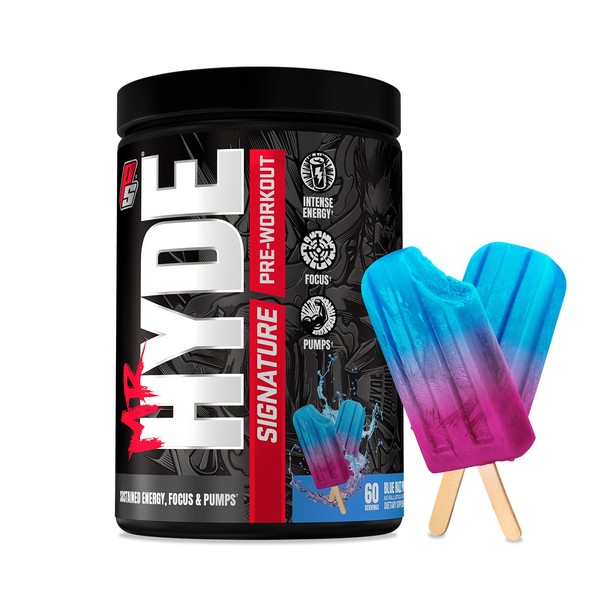 PROSUPPS Mr. Hyde Signature Series Pre-Workout Energy Drink – Intense Sustained Energy, Focus & Pumps with Beta Alanine, Creatine, Nitrosigine & TeaCrine (60 Servings Blue Razz Popsicle)