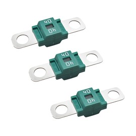 Gasedin 3 PCS Bolt-On Fuses, 50/125/100/80/60/40/200/150A High Current Fuses, 58V Bolt-Down Studs Fuses for Cars, Trucks, Boats, Buses, Caravans, Power System Car Accessories (40A)