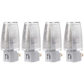 Projectpak Plug in Night Light with Manual On/Off Switch for Hallway, Kid’s Bedroom, Stairways – Includes 4W Incandescent Bulb | 4 Pack
