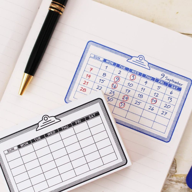 Stamp Calendar, Stylish, Monthly Schedule, Notebook, Gift, Diary, Recording, Hanko,