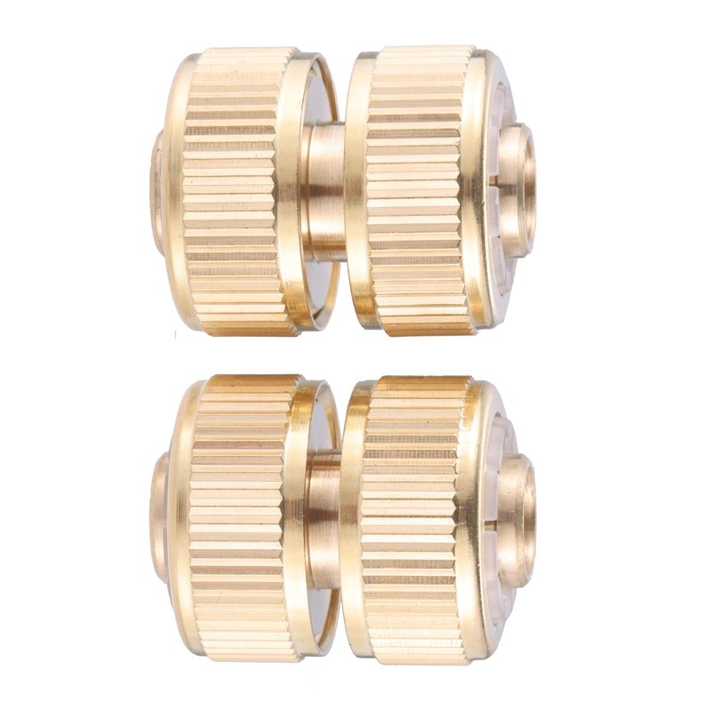 DRELD Pack of 2 Brass Hose Connectors, Garden Hose Quick