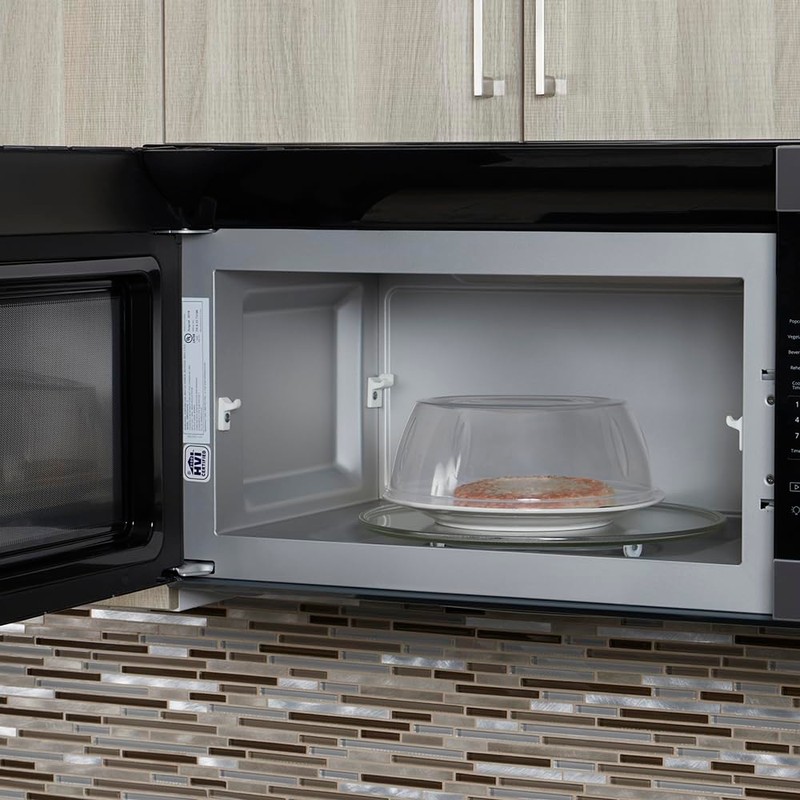 Home Basics Plastic Microwave Plate Cover with Handle on Lid,