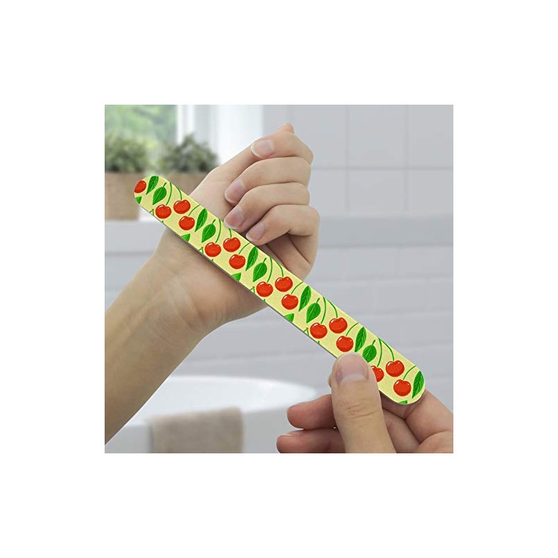 Cute Cherry Pattern Sketchy Double-Sided Nail File Emery Board Set