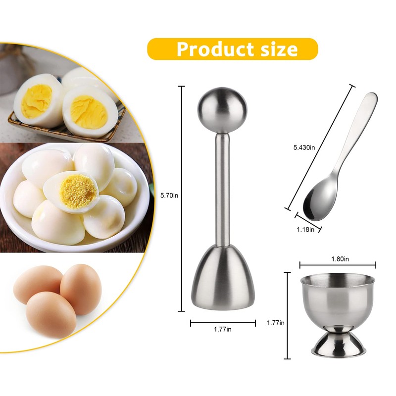 Egg Cups for Soft Boiled Eggs Holder - Egg Cracker