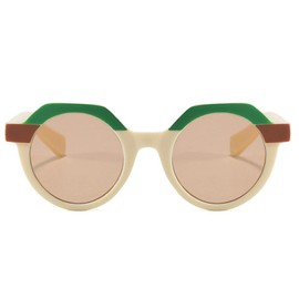 willochra Fashion Round Sunglasses for Women Retro Candy Color Shades UV400 Men Trending Polygon Punk Sun Glasses (C1)