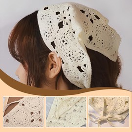 GILWUMO Head Scarf, Pack of 2 Women's Boho Headbands, Triangle Headscarves, Bandanas, Turban, Tie, Hair Bands, Elastic Hair Scarf for Women and Girls, multicoloured