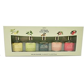 4711 Original Eau de Cologne Miniatures Set Acqua Colonia 5 x 0.27 oz - Featuring Lemon & Ginger, Lime & Nutmeg, Blood Orange & Basil, White Peach & Coriander, Lychee & White Mint for Unisex