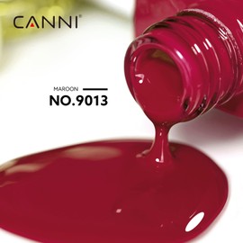 CANNI Red Gel Nail Polish, 1Pcs Dark Red Gel Polish Deep Red Color Nail Polish Gel High Gloss Soak Off U V Gel Nail French Nail Manicure Salon DIY