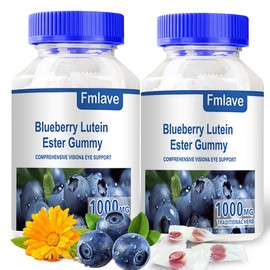 Fmlave 1000mg Lutein Eye Vitamins Gummies for Kids and Adults with Blueberry Lutein for Eye Health Support - Specification: 2 Bottle-60 Day Supple