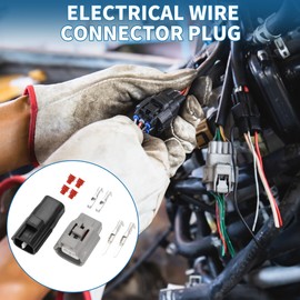 A ABSOPRO 2 Pin Electrical Wire Connector Plug 2.2mm Series Male Female Wire Terminal Connector for Toyota for Lexus for Scion Plastic Black Gray 1 Set