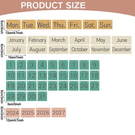 Flip Classroom Boho Calendar - 2024 2025 Classroom and Home Wall Decor, Homeschool Preschool Kids Toddler Circle Time Learning Calendar, School Class Teacher Organization(Boho Bright)