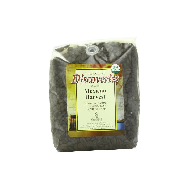 First Colony Organic Whole Bean Coffee, Mexican Harvest, 24-Ounce
