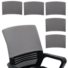 YUEKUNTJ 6Pcs Chair Back Covers, Dustproof Backrest Slipcover, 28×48cm Elastic Chairs Protective Covers, Washable Removable Chair Protector, Soft and Stretchable for Kitchen Hotel Office Grey(S)