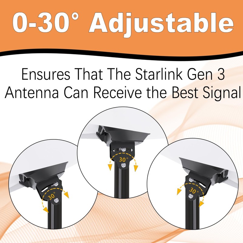 Adjustable Starlink Pipe Adapter - Gen 3 Mount Kit, Roof