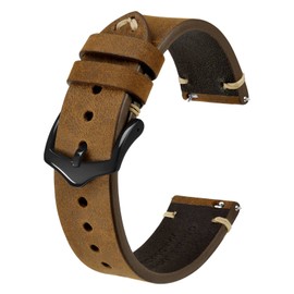 BISONSTRAP Watch Strap for Men, Handmade Stitching Leather Strap, Quick Release, 18 mm, 20 mm, 22 mm, Strap.