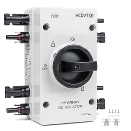 HCOVTXR Solar Disconnect Switch 32Amp 1000VDC,4 Pole Solar Isolator Switch with IP66 Waterproof Enclosure,DC Disconnect Switch for Solar Panel