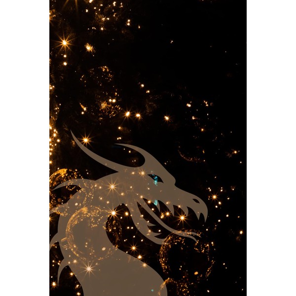 Lined Journal for Women and Men, Dragon Design, 6"x9" Compact,
