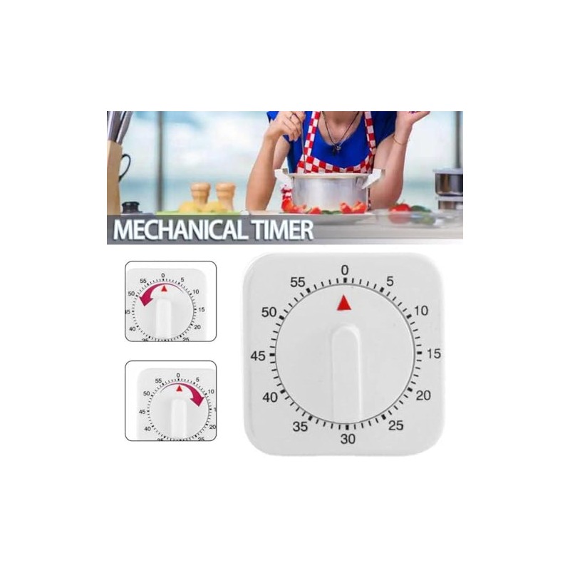 1PC 60 Minute Mechanical Kitchen Learning Timer with Loud Alarm