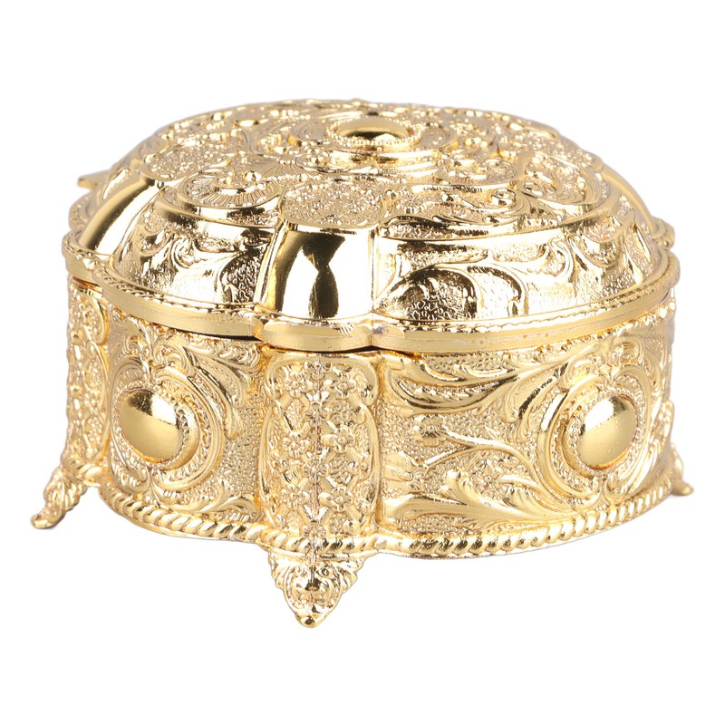 Metal Jewelry Box Innovative Light Luxury Shell Flower Round Trinket