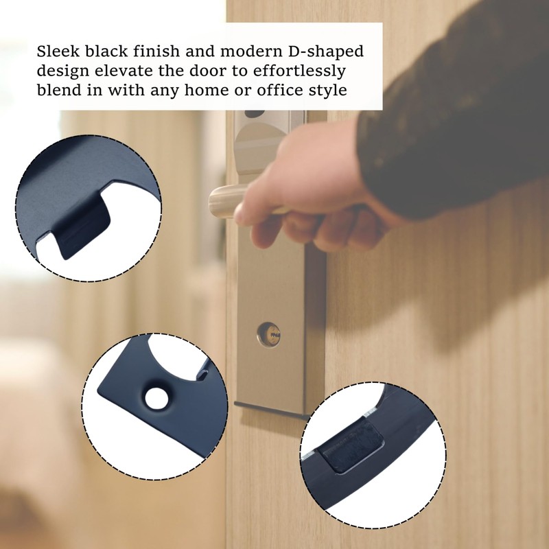 12-Piece Door Strike Plate Kit, Black Stainless Steel Deadbolt Covers