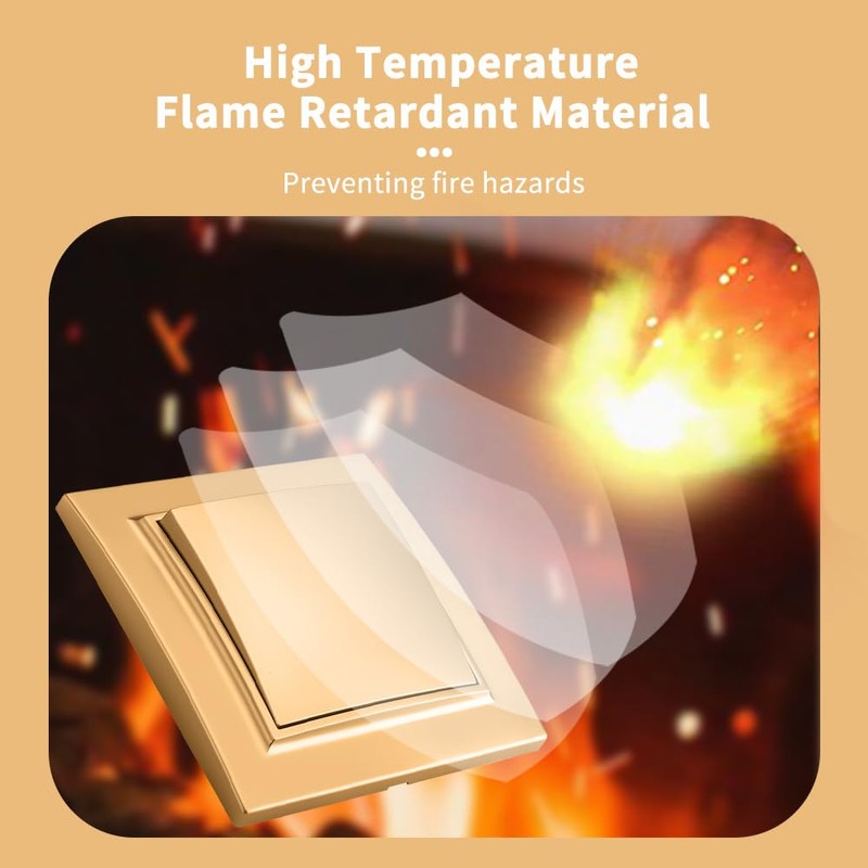 On/Off Switch, 1-Gang Gold Wall Switch, Mechanical Wall Switch 86