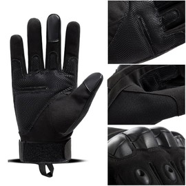 Wenxiaw Tactical Gloves, Military Gloves with Carbon Fibre, Motorcycle Gloves, Insertion Gloves with Protectors, Cycling Gloves, Ankle Protector, Touchscreen for Motorcycle, Hunting