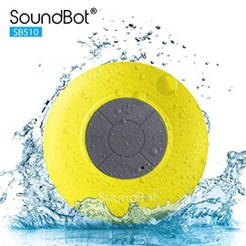 SoundBot SB510 HD Water Resistant Bluetooth 4.0 Shower Speaker, Handsfree Portable Speakerphone with Built-in Mic, 6hrs of Playtime, Control Buttons and Dedicated Suction Cup for Showers (White)