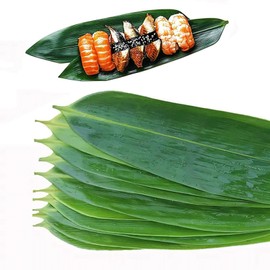 WINIAER 12 inch Bamboo Leaves for Sushi, 100 pcs Sushi Decoration Bamboo Leaf for Cooking, Sushi Banana Leaf for Sashimi Serving Plate Decorations