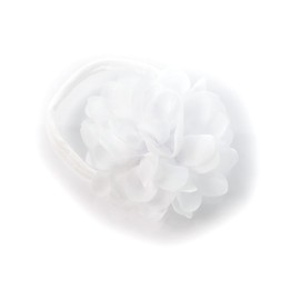 My Lello Baby Girl Rounded Petal Chiffon Flower Nylon Elastic Headbands Set 2pcs - Large - White/Black
