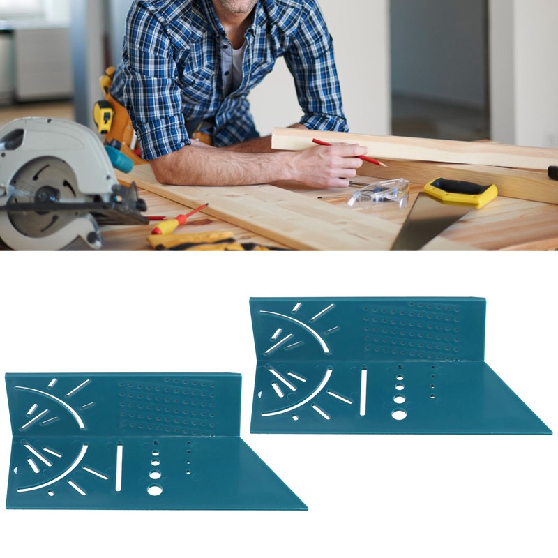 2PCS Multifunctional Woodworking Ruler 3D Angle Measuring Gauge Measuring Tools
