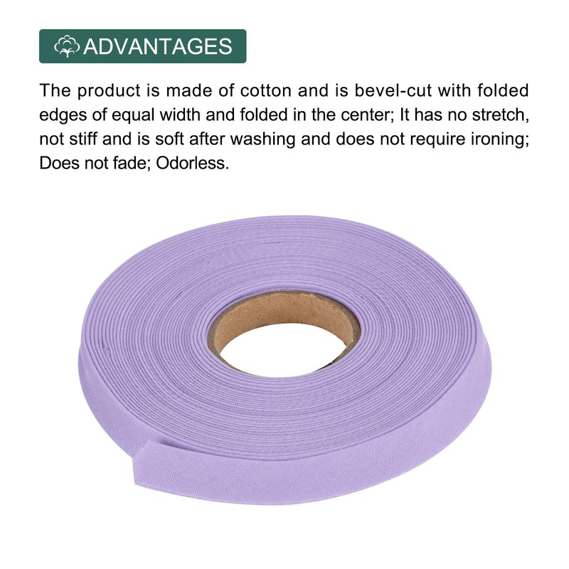 MECCANIXITY 1/2 Inch Double Fold Bias Tape Polyester Continuous Bulk