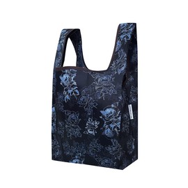 allydrew Small JoliBag Nylon Reusable Grocery Bag, Black Rose