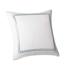 Harbor House Modern Design Decorative Pillow Hypoallergenic Sofa Cushion Lumbar, Back Support, 16"x16", Chelse, Satin Blue Ivory Square